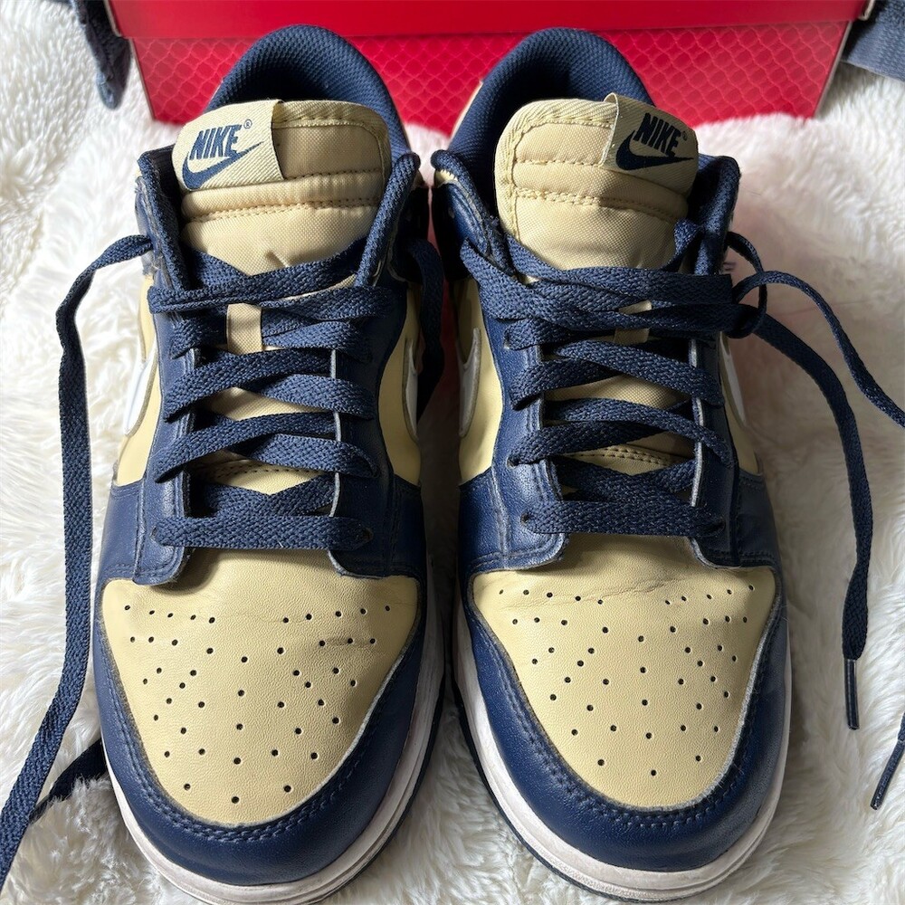 Nike Dunk Low Next Nature Women's Sneakers Midnight Navy/Gold/White Size - Picture 1 of 6